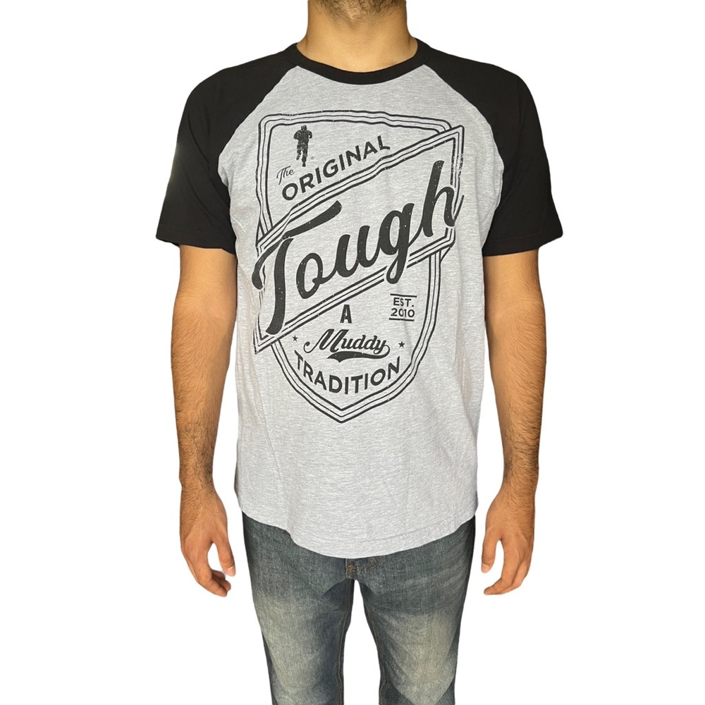 Next Level Apparel |  Men's Gray- Black short Sleeve Graphic Tee-Shirt